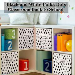 11″ Fabric Storage Cube Bins – 6 Pcs Polka Dot Organizer for Toys & Clothes