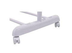Clothing Rail Adjustable Height Wheels Rolling Garment Rack Metal Chrome, White