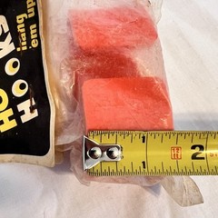 2 In Pkg Vintage 1970s Orange Hard Plastic J Shape Wall Mount Decor Hooks NOS