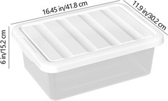 2-Pack 14 Qt Clear Storage Bins with Lids – Stackable Heavy-Duty Organizers