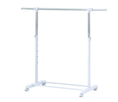 Mainstays Adjustable Metal Rolling Garment Clothes Rack, Chrome & White……