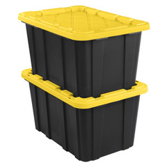 6 Pack Sterilite Large Storage Bin, 27 Gallon Durable Plastic Storage Tote