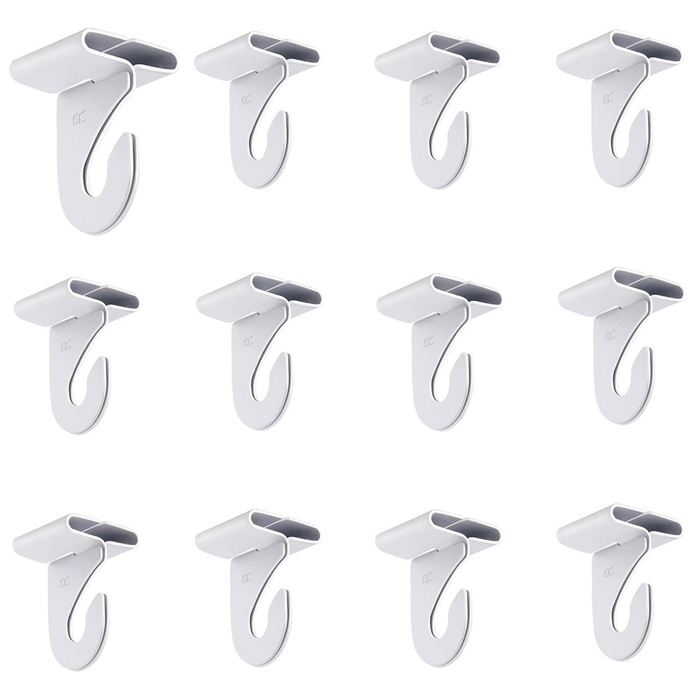 12 Pair Drop Ceiling Hooks T Bar Track Clips for Hanging Plants Decor