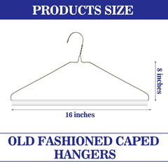 50 Pcs Gold Wire Dry Cleaner Hangers 16″ for Clothes, Pants, Coats & More