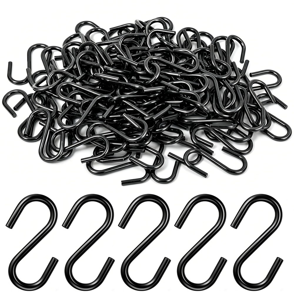 Dpyrrhic 100PCS 1 Inch S Hooks, Mini Stainless Steel Black S 1 Inch,