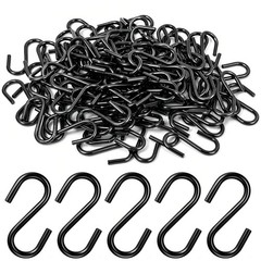Dpyrrhic 100PCS 1 Inch S Hooks, Mini Stainless Steel Black S 1 Inch,