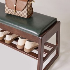 Shoe Storage Bench 39.37″ with Vegan Leather Seat, Lift Top & Shelves, Entryway