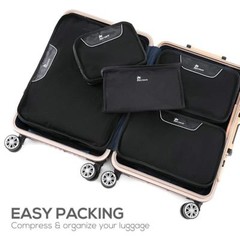 Nacuwa 5Pcs Packing Cubes Travel Clothes Storage Luggage Organizers Bags Pouch