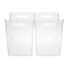 Sterilite Medium Shelf Bin Clear Plastic Organizer 6 Count