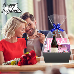 Black Gift Baskets Set of 5 – Perfect for Any Occasion and Easy Organizing