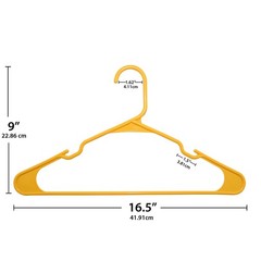 Mainstays Plastic Notched Adult Hangers Any Clothing Type,Scoreboard Yellow 50Ct