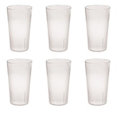 12 Ounce Restaurant Tumbler Beverage Cup, 6 Count (Pack of 1), Clear