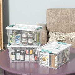 Idotry 14 Quart Latching Storage Box, Stackable Bin W/ Latch Lid &Handle, 6 Pack