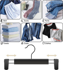 10 Pack Clothes Pants Hangers, Space-Saving Skirt Holders with 360 ° Swivel Hook
