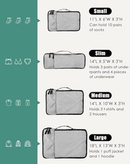 4-Piece Packing Cubes Travel Accessories Set Suitcases Luggage Organizer Bags