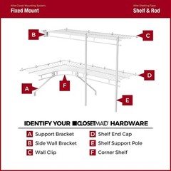 Wire Shelf ClosetMaid 6ft x 12in Ventilated with Rod Vinyl Coated Closet Storage