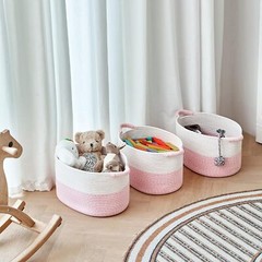 Storage Baskets For Organizing | 15″x10.2″x9.1″ Nursery Bin With Handles Woven C