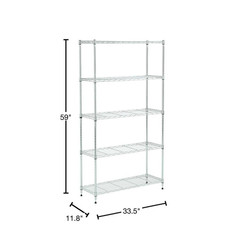 Chrome 5-Tier Steel Shelving (11.8 In. X 33.5 In. X 59 In.)