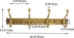 Rust-Resistant Antique Brass Coat Hooks – Stylish Wall Rack for Coats and Towels
