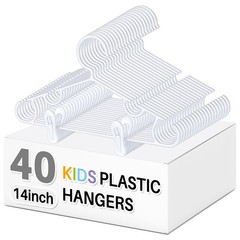 40 Pcs 14 in Baby Youth Kids Clothes Hangers with 80 Clips for Pants Non-Slip…