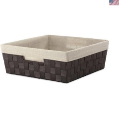 Handwoven Espresso Shelf Tote with Durable Metal Frame – Stylish Organization