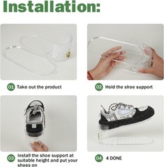 10 Pack Clear Adjustable Double Layer Shoe Stackers Space Saver