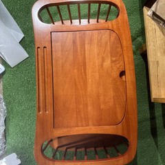 Winsome Cherry Finish Bed Desk MCM Center Tilts Fully Assemble w/Magazine Holder