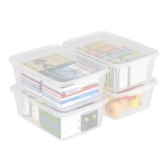 14 Quart Clear Plastic Storage Bin, Plastic Latching Containers with Lids, 4 …
