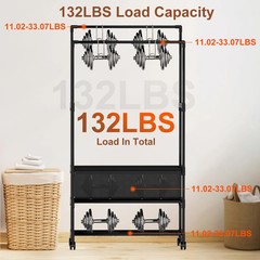 3-Tiered Garment Rack w/ Storage Bag Rolling Clothes Organizer Dual Rods Hanging