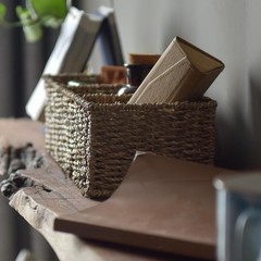 Wicker Toilet Basket Tank Topper, Toilet Paper Basket for Back of Toilet Tank To