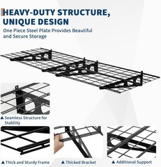 2pcs 2 X 6FT Garage Wall Shelving Heavy Duty Wall Mounted Shelving Easy Assembly