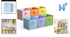 Rainbow Non-Woven Storage Cubes – Perfect for Organizing Toys & Books