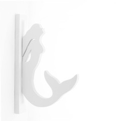 6 In. Paintable White PVC Decorative Indoor/Outdoor Mermaid Hook