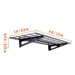 VEVOR 2PCS 4×1 ft Garage Storage Rack Shelving Heavy Duty Wall Mounted Shelving