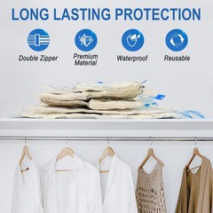 10 x Jumbo Vacuum Storage Bags Travel Space Saver Garment Seal Clothes Organizer