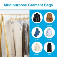 30 Pack Clear Garment Bags for Clothes, 35.4inch Clothes Covers Plastic Garme…