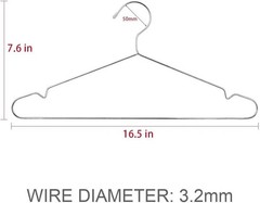 40 Pack Wire Coat Hangers Stainless Steel Heavy Duty Metal Clothes Suit Hanger