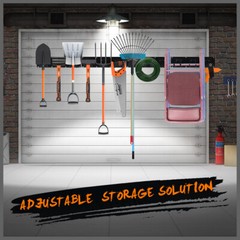 Garage Tool Organization 9pc Double Hooks Holder 64″ Utility Rack Wall Mount