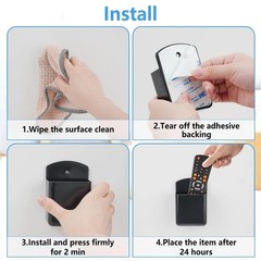 3 Pack Remote Control Holder Wall Mount, 2Pcs Small Remote Holder and 3 Slot