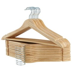 ELONG HOME Solid Wooden Hangers 20 Pack, Wood Suit Hangers with Extra Smooth …