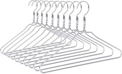 Silver Aluminum Metal Coat Hangers Heavy Duty Suit Hangers 10 Pack (Adult Siz…