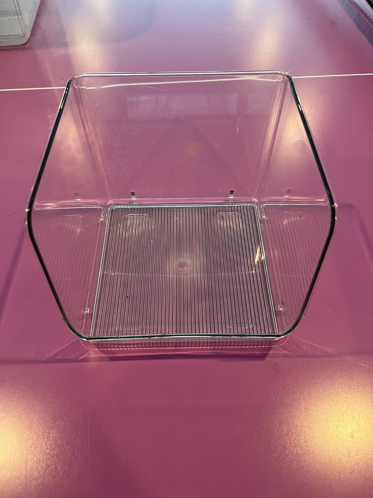 One Piece Clear Plastic Stackable Storage Bins Height 6.5 /Length 7.25 /7.5 Wide