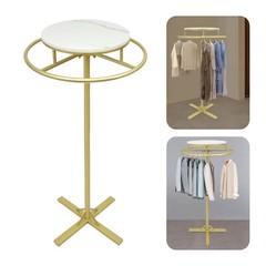 Floor-Standing Display Clothes Shelf Adjust Gold Rotatable Round Garment Rack US