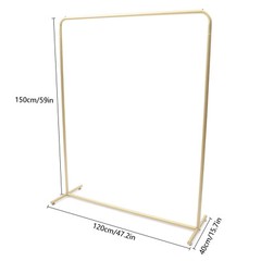 47.2*59in Clothes Rack Golden Garment Display Stand Clothing Storage Rack