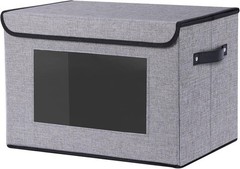 Fabric Storage Bin with Lid, Storage Box with Handles, 13 x 9.1 x7.9 Inch Closet