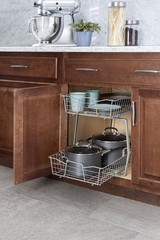 ClosetMaid 14 in. Pull Out Cabinet Organizer, 2 14-Inch Two Tier, Nickel