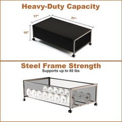 2 Pack Under the Bed Storage Containers,10 inch Height Under Bed Shoe
