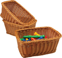 Stylish Set of 3 Rectangular Woven Storage Baskets for Home & Office 11″x7″x5