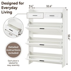 Freestanding Shoe Cabinet with 3 Hidden Flip Drawers & 2 Storage drawer,Entryway