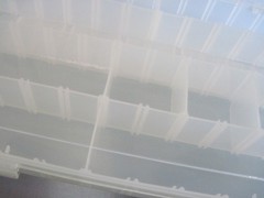 Clear Plastic Organizer Container with Removable Dividers 14” x 9”x 1 2/3”